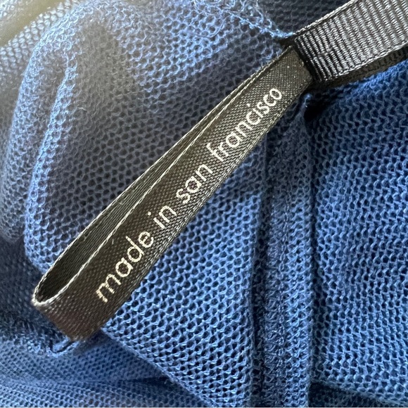 PORTO San Francisco Long Sleeve Mesh Layered Hem Lagenlook Blue Size Medium - Picture 11 of 11